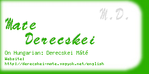 mate derecskei business card